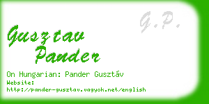 gusztav pander business card